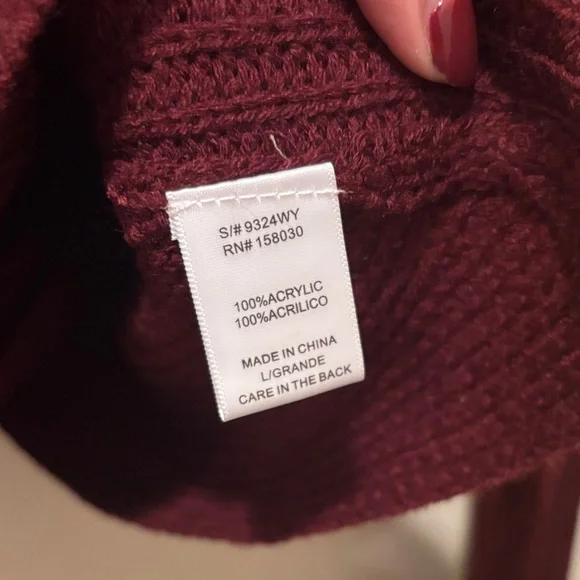 Fashion Nova Burgundy Off-the-Shoulder Sweater - Picture 4 of 5